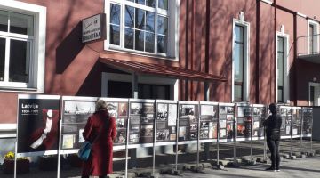 Okupācijas muzeja vizuāla informācija:  ”Latvija 1939. -1991.: no okupācijas līdz brīvībai”