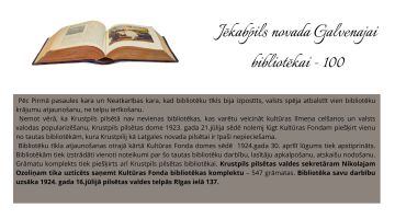 Bibliotēkai 100 - bibliotēkas vēstures stāsts