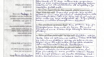 Jāņa Gribuškas atmiņas rokrakstā