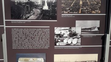 Okupācijas muzeja vizuāla informācija:  ”Latvija 1939. -1991.: no okupācijas līdz brīvībai”