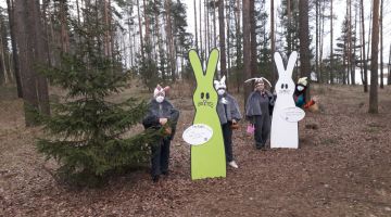 Jēkabpils Galvenās bibliotēkas Lieldienu zaķu darbi