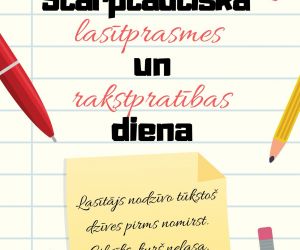 Tematiska izstāde: Tu lasi- un gaisma ir pasaules stāsts    Tu lasi – un nebeidzas pasaules stāsts …   /Inese Zandere/