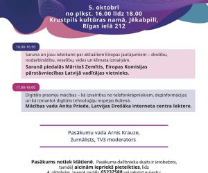 Pasākums “Saruna par aktuāliem Eiropas Savienības jautājumiem un mācības par digitālajām prasmēm