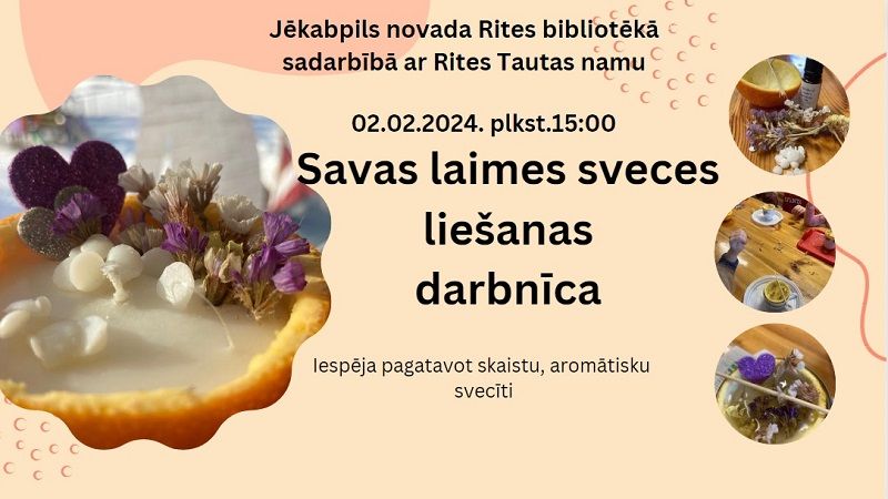 Rites bibliotēka 2.februārī aicina uz sveču liešanas darbnīcu