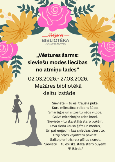 Martā Mežāres bibliotēkā kleitu izstāde no atmiņu lādes  