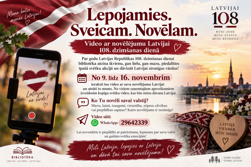 Lepojamies. Sveicam. Novēlam!