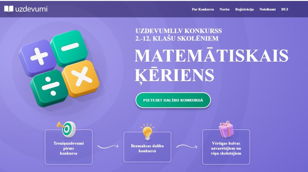 Sākusies pieteikšanās lielākajam matemātikas konkursam Latvijā