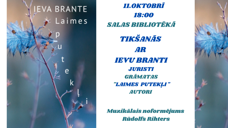 Salas bibliotēka 11.oktobrī aicina uz tikšanos ar Ievu Branti