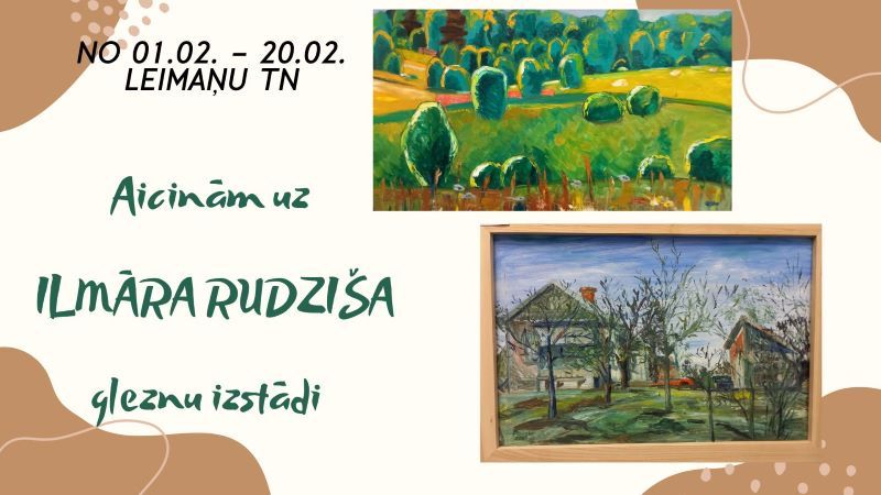 Leimaņu bibliotēka līdz 20.februārim aicina uz Ilmāra Rudziša gleznu izstādi Leimaņu TN