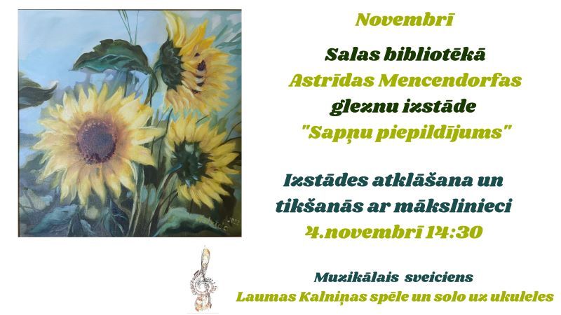 Salas bibliotēka aicina uz Astrīdas Mencendorfas gleznu izstādi 