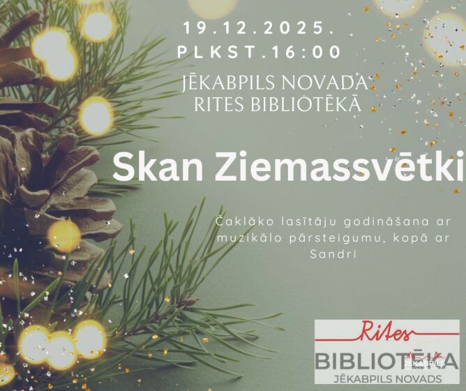 19.decembrī plkst. 16.00 Rites bibliotēkā atpūtas pēcpusdiena 