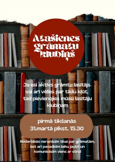 Atašienes bibliotēka dibina Lasītāju klubiņu