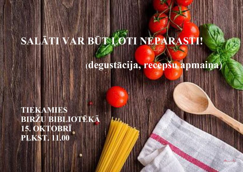 Biržu bibliotēkā 15.oktobrī plkst. 11.00 pasākums 