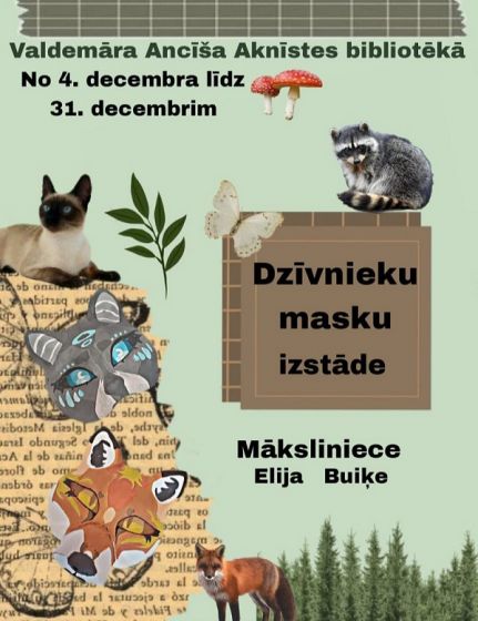 Aknīstes bibliotēka aicina uz jaunās mākslinieces Elizabetes Elijas Buiķes izstādi