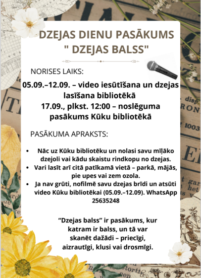 Kūku bibliotēkā Dzejas dienu pasākums 