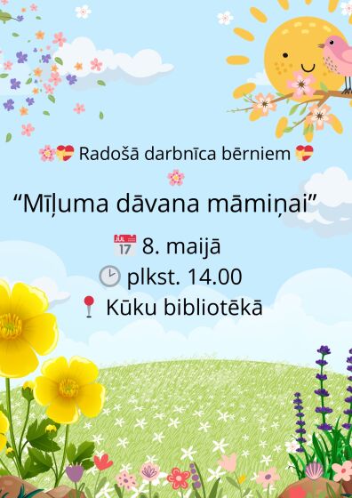 Kūku bibliotēkā 8.maijā radošā darbnīca 