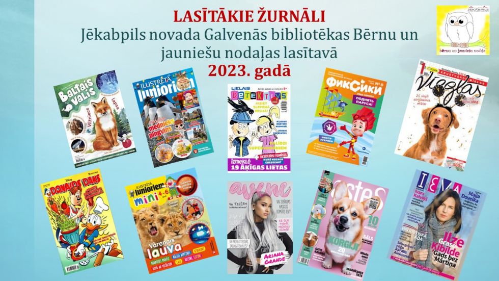 Lasītākie žurnāli un spēļu Top 10 Bērnu un jauniešu nodaļas lasītavā 