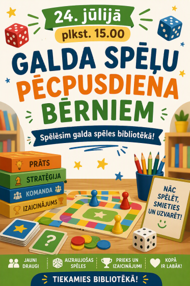 “Galda spēļu pēcpusdiena bērniem”