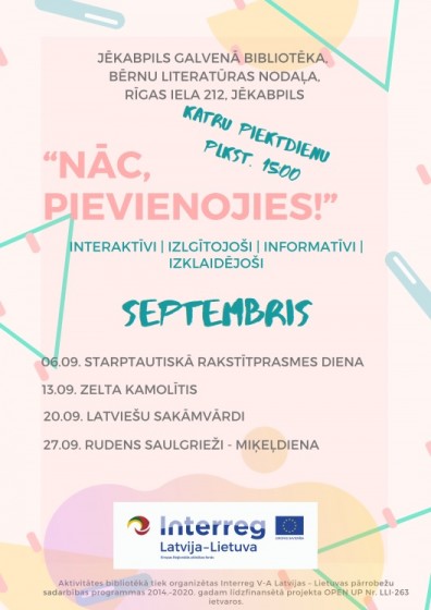 Atvērtās nodarbības SEPTEMBRĪ