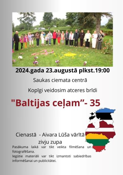 Saukas bibliotēka aicina uz atceres brīdi Baltijas ceļam - 35