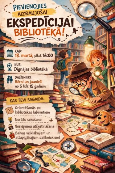 Dignājas bibliotēkā 18.martā plkst. 16.00 pasākums bērniem 