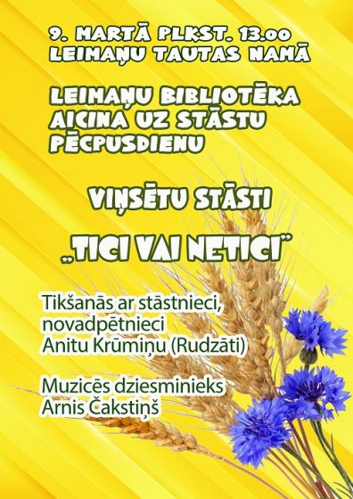 Leimaņu bibliotēka aicina uz stāstu pēcpusdienu Viņsētu stāti 