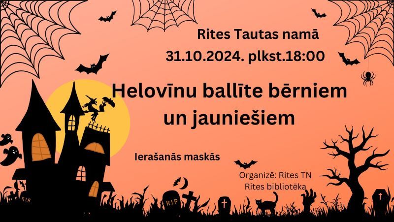 Rites bibliotēka aicina uz Helovīnu ballīti 31.oktobrī