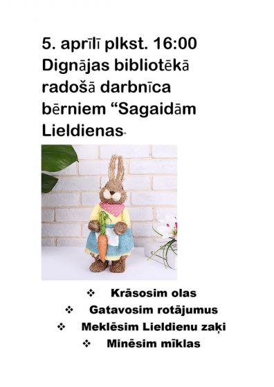 Dignājas bibliotēka aicina uz radošo darbnīcu 