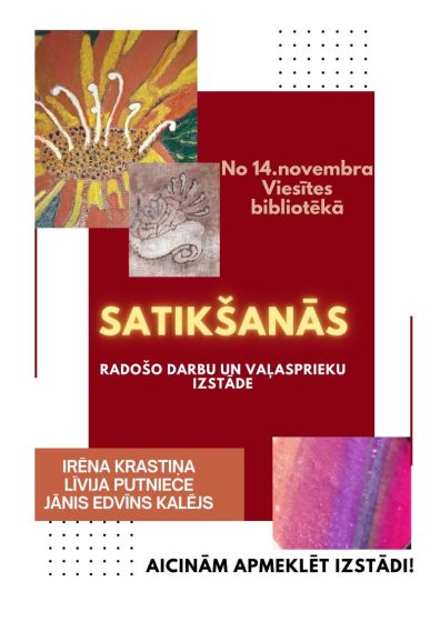 Viesītes bibliotēka aicina uz radošo darbu un vaļasprieku izstādi