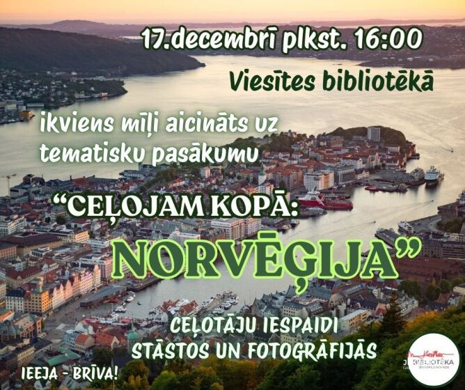 17.decembrī plkst. 16.00 tiekamies Viesītes bibliotēkā, lai 