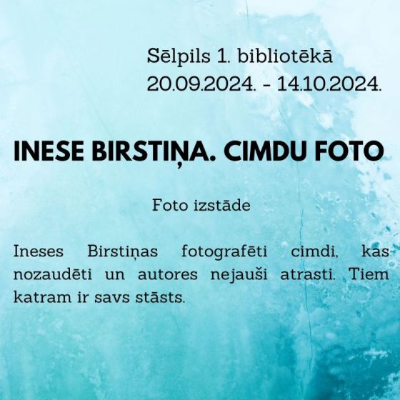 Sēlpils bibliotēka aicina uz Ineses Birstiņas izstādi 