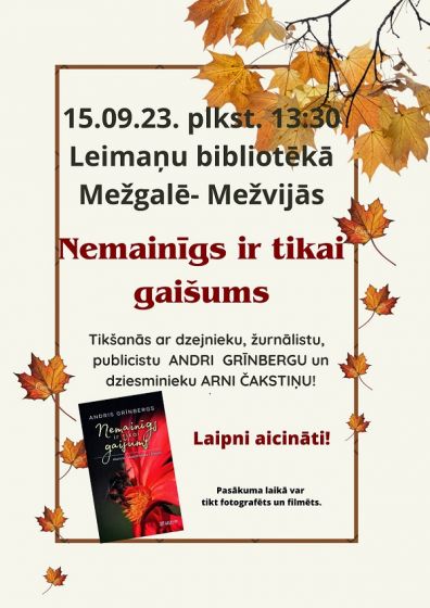 Leimaņu bibliotēka aicina uz Dzejas dienu pasākumu Mežgalē