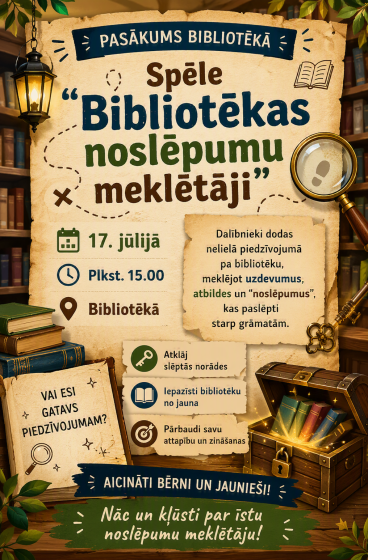 Spēle “Bibliotēkas noslēpumu meklētāji”