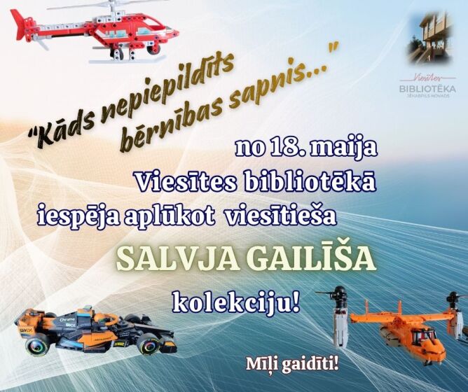 No 18.maija Viesītes bibliotēkā apskatāma viesītieša Salvja Gailīša Lego kolekcija