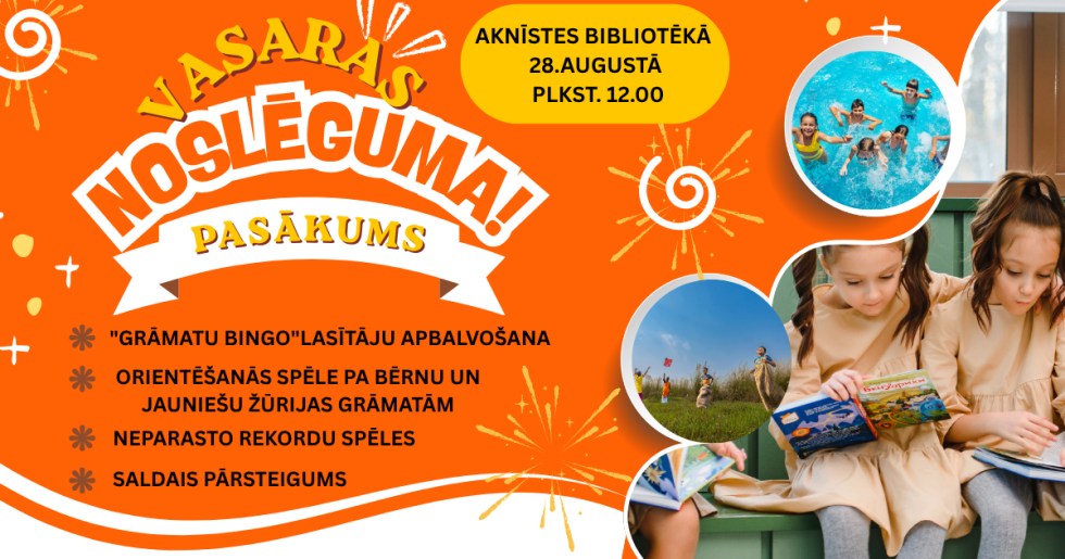 28.augustā plkst. 12.00 Aknīstes bibliotēkā Vasaras BINGO noslēgums
