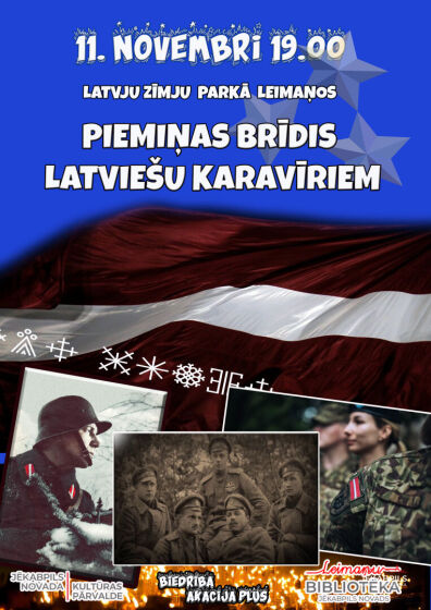 11.novembrī plkst. 19.00 Latvju zīmju parkā Leimaņos pieminēsim un godināsim mūsu karavīrus