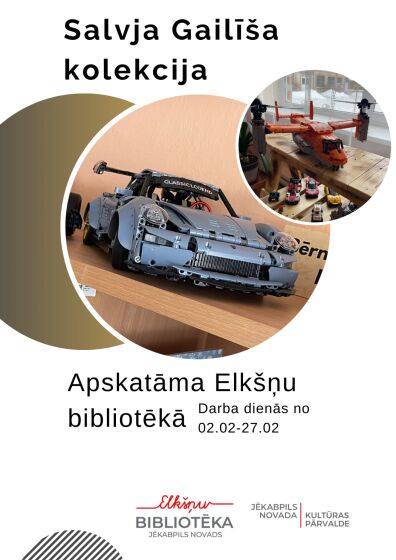 Elkšņu bibliotēkā februārī Salvja Gailīša (Viesīte) lego privātkolekcija