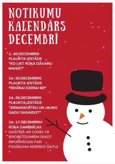 Notikumu kalendārs decembrī! 