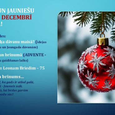 Bērnu un jauniešu nodaļa decembrī piedāvā!