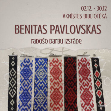Aknīstes bibliotēkā visu decembri Benitas Pavlovskas radošo darbu izstāde