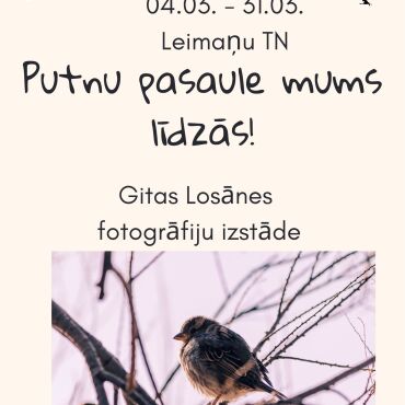 Leimaņu bibliotēka martā aicina uz Gitas Losānes (Jēkabpils) fotogrāfiju izstādi "Putnu pasaule mums līdzās!"