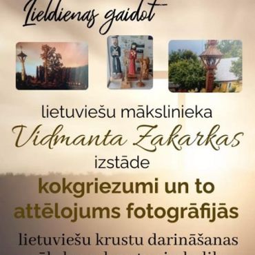 Aknīstes bibliotēka aicina uz lietuviešu mākslinieka Vidmanta Zakarkas kokgriezumu izstādi