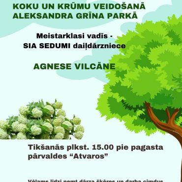 Kalna bibliotēka 19.martā aicina uz meistarklasi koku un krūmu veidošanā