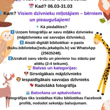 No 6.marta Kūku bibliotēka aicina uz fotokonkursu 