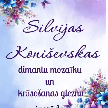 Aknīstes bibliotēka aicina uz Silvijas Koniševskas dimantu mozaīku un krāsošanas gleznu izstādi