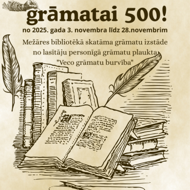 Līdz 28.novembrim Mežāres bibliotēkā grāmatu izstāde no lasītāju personīgā grāmatu plaukta 