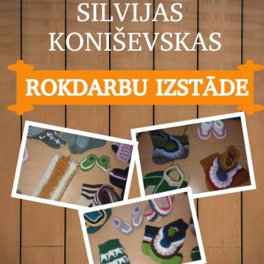 Februārī Aknīstes bibliotēkā Silvijas Koniševskas rokdarbu izstāde