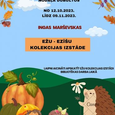 Kalna bibliotēkas nodaļā Dubultos skatāma Ingas Marševskas ežu kolekcija