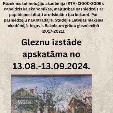 Rites bibliotēkā Ilmāra Rudziša gleznu izstāde