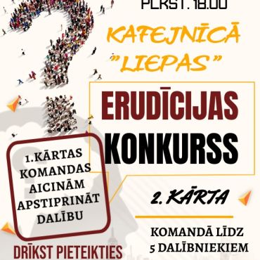 Aknīstes bibliotēka aicina uz Erudīcijas konkursa 2.kārtu